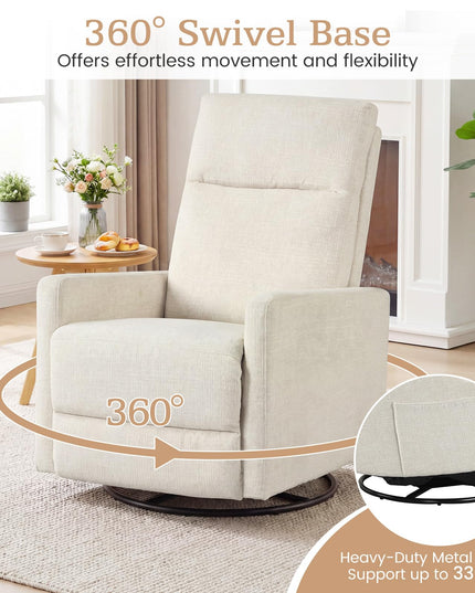 Giantex Swivel Rocker Recliner with Adjustable Cushioned Back