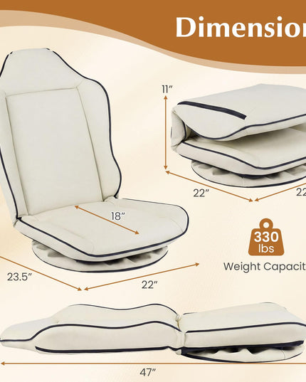 Giantex 360° Swivel Floor Gaming Chair with 5-Level Adjustable Backrest