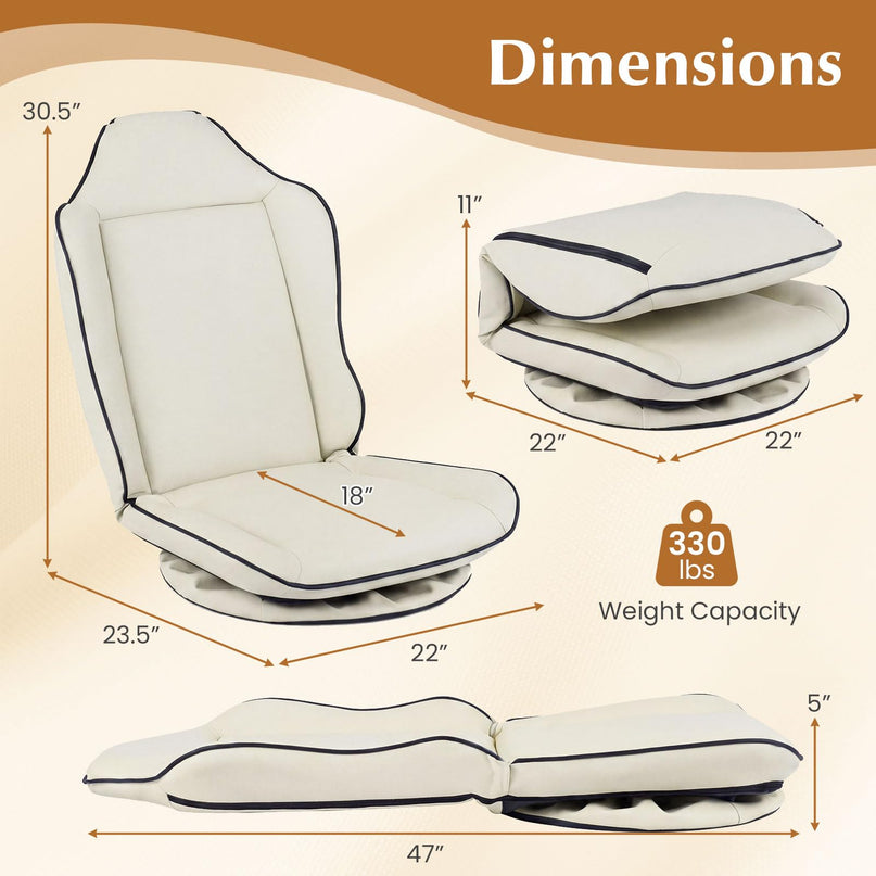 Giantex 360° Swivel Floor Gaming Chair with 5-Level Adjustable Backrest