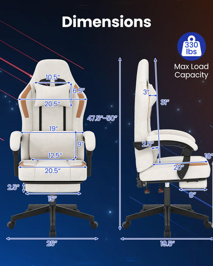 Giantex Ergonomic Video Game Chair w/Footrest Lumbar Support Headrest