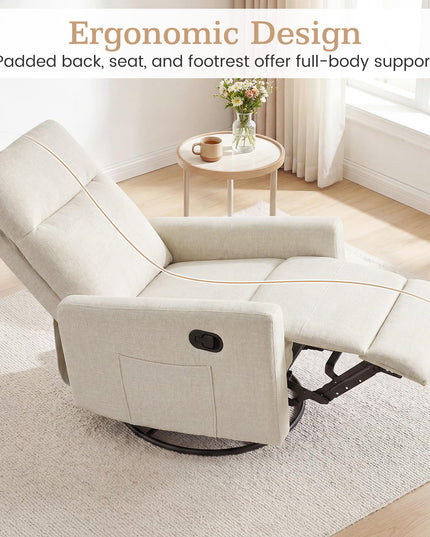 Giantex Swivel Rocker Recliner with Adjustable Cushioned Back