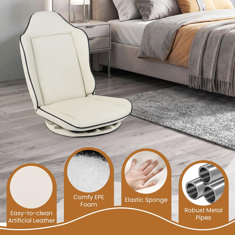 Giantex 360° Swivel Floor Gaming Chair with 5-Level Adjustable Backrest