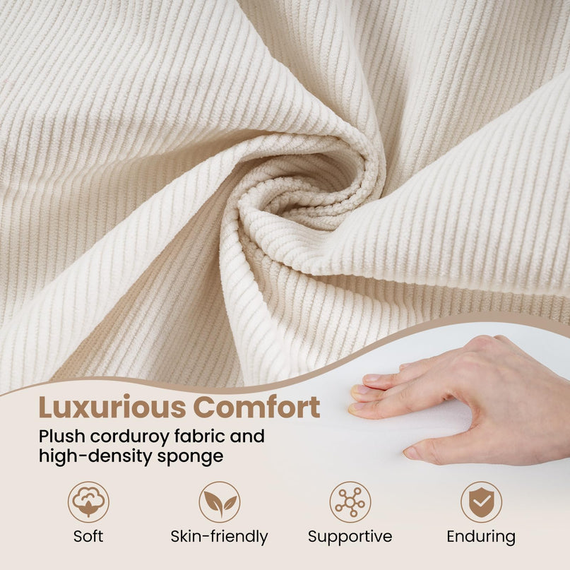 Giantex 4-in-1 Convertible Futon Couch with Comfy Corduroy Cover & L-Shaped Removable Armrests