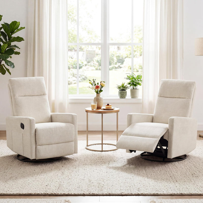 Giantex Swivel Rocker Recliner with Adjustable Cushioned Back