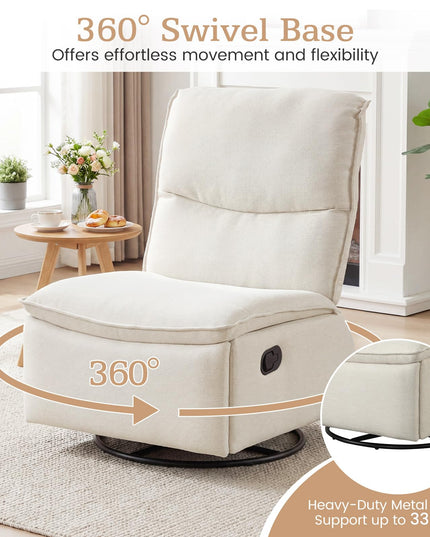 Giantex Swivel Rocking Recliner 360° Reclining Rocker Chair with Adjustable Cushioned Back