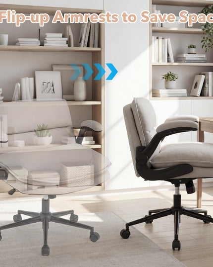 Giantex 360° Swivel Criss Cross Chair with Flip-up Arms w/Wide Thick Padded Seat