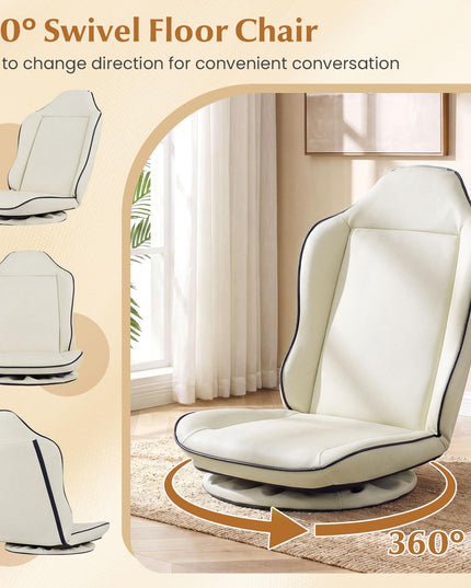 Giantex 360° Swivel Floor Gaming Chair with 5-Level Adjustable Backrest