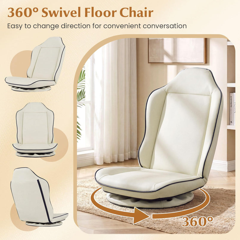 Giantex 360° Swivel Floor Gaming Chair with 5-Level Adjustable Backrest