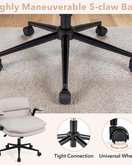 Giantex 360° Swivel Criss Cross Chair with Flip-up Arms w/Wide Thick Padded Seat