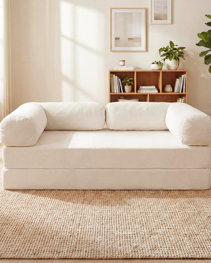Giantex 4-in-1 Convertible Futon Couch with Comfy Corduroy Cover & L-Shaped Removable Armrests