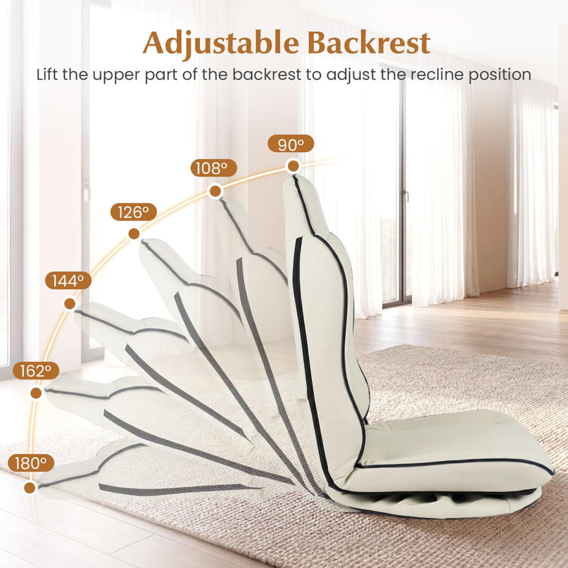 Giantex 360° Swivel Floor Gaming Chair with 5-Level Adjustable Backrest