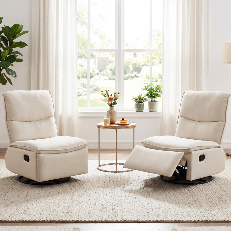 Giantex Swivel Rocking Recliner 360° Reclining Rocker Chair with Adjustable Cushioned Back