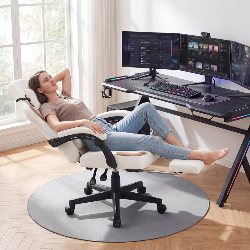 Giantex Ergonomic Video Game Chair w/Footrest Lumbar Support Headrest