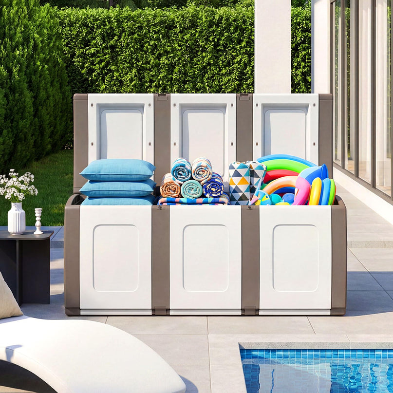 Giantex Outdoor Deck Box 80 Gallon Patio Container with Lockable Lid