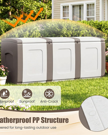 Giantex Outdoor Deck Box 80 Gallon Patio Container with Lockable Lid