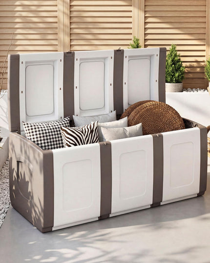 Giantex Outdoor Deck Box 80 Gallon Patio Container with Lockable Lid