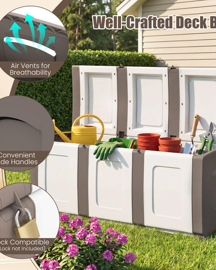 Giantex Outdoor Deck Box 80 Gallon Patio Container with Lockable Lid