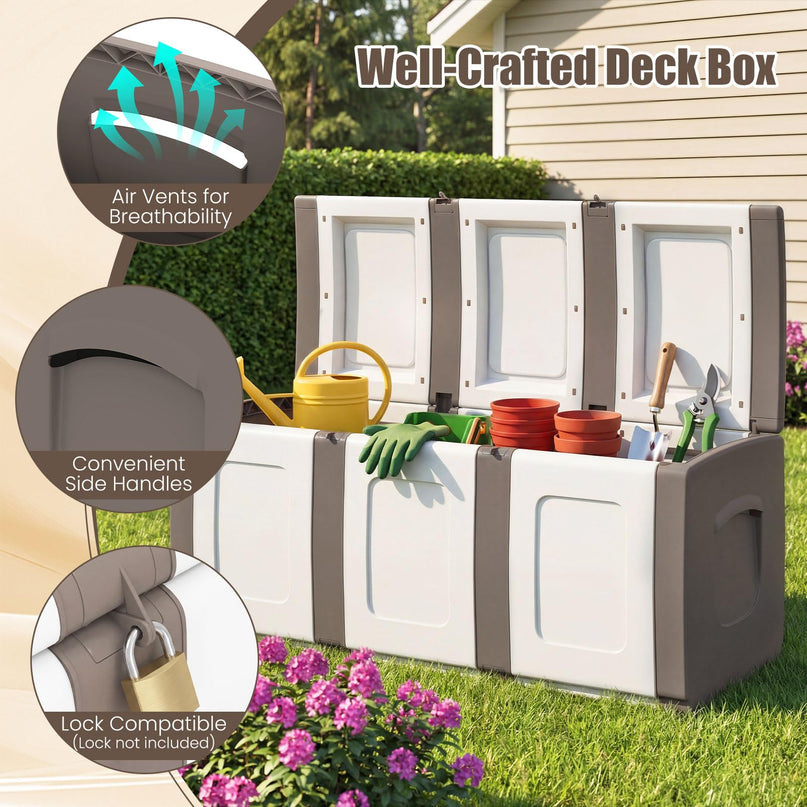 Giantex Outdoor Deck Box 80 Gallon Patio Container with Lockable Lid