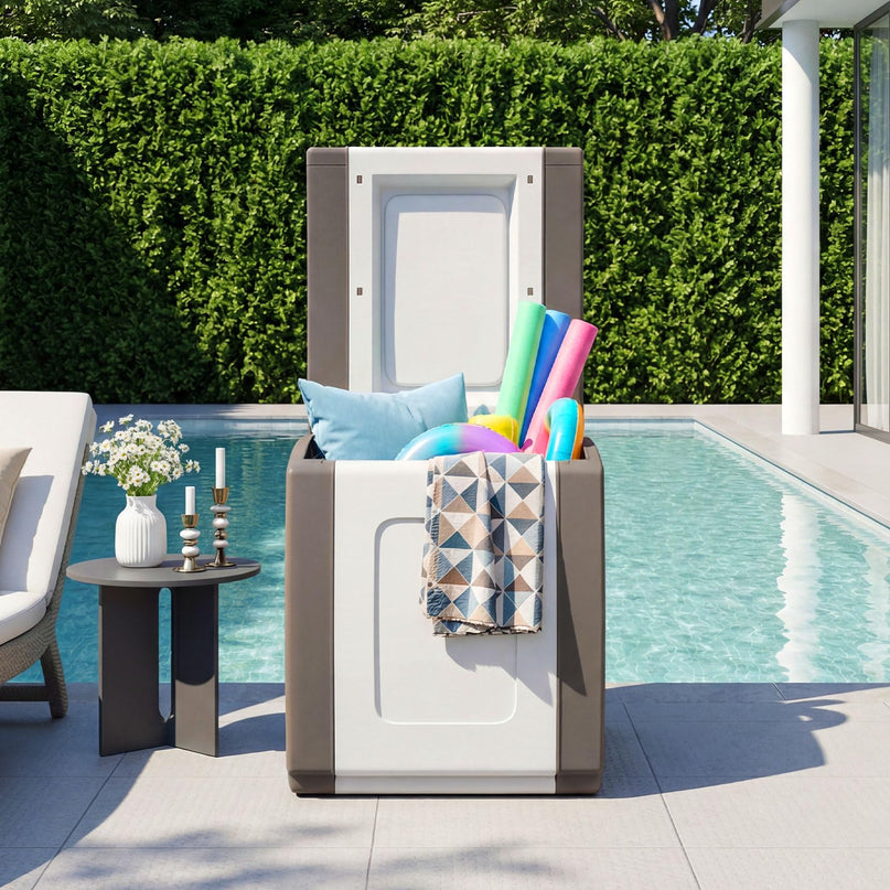 Giantex Outdoor Deck Box 27 Gallon Patio Container with Lockable Lid