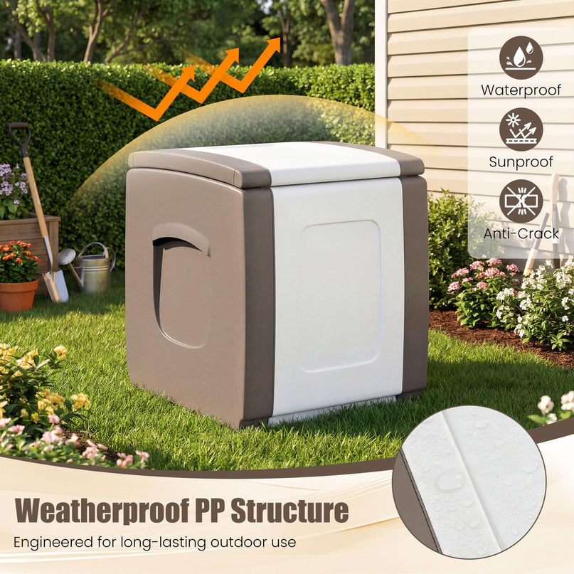 Giantex Outdoor Deck Box 27 Gallon Patio Container with Lockable Lid