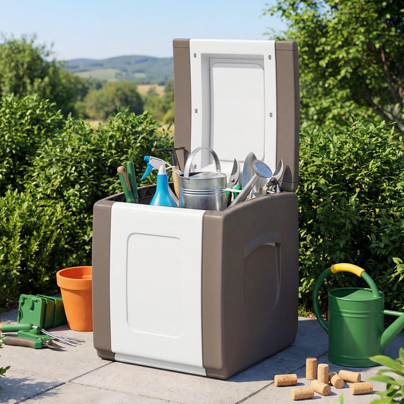 Giantex Outdoor Deck Box 27 Gallon Patio Container with Lockable Lid
