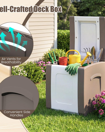 Giantex Outdoor Deck Box 27 Gallon Patio Container with Lockable Lid