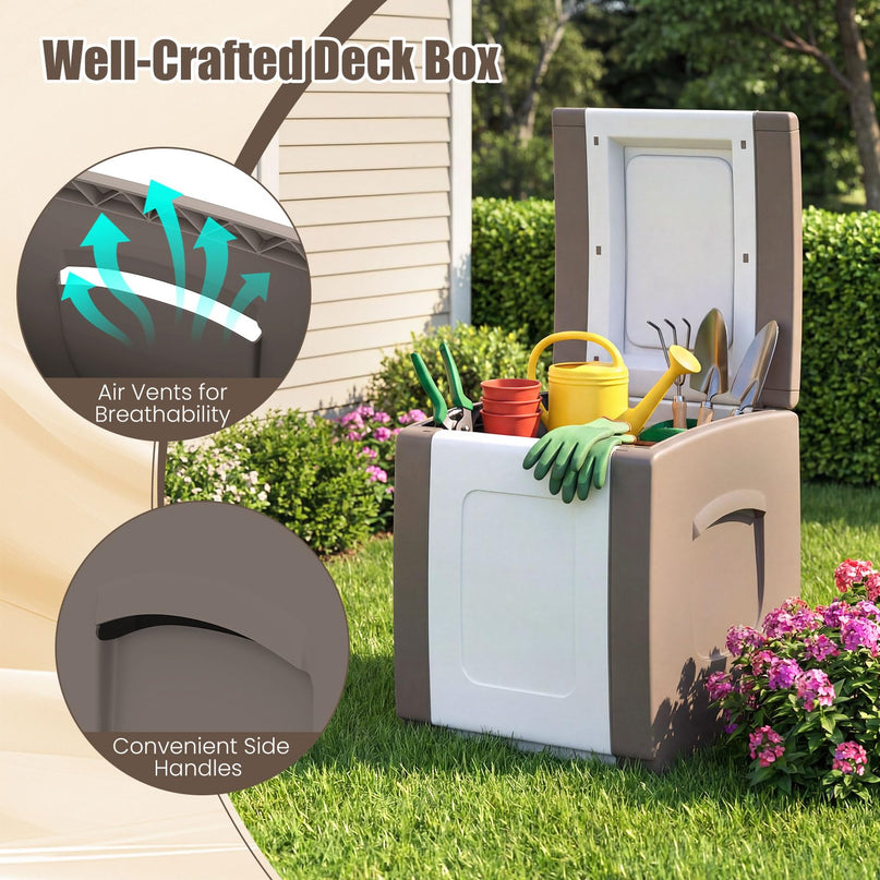 Giantex Outdoor Deck Box 27 Gallon Patio Container with Lockable Lid