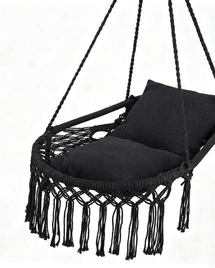 Giantex Macrame Hammock Chair w/Removable Cushions and Max 330 Lbs Hanging Chair