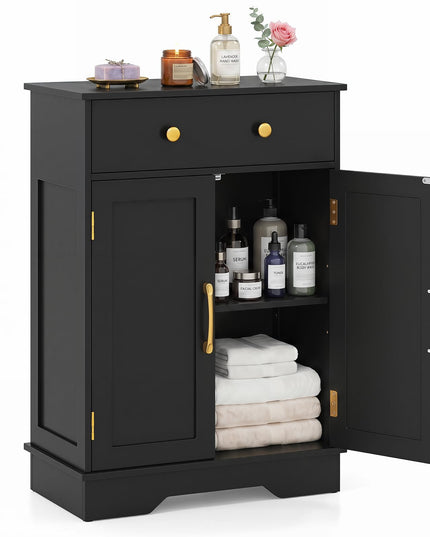 Giantex Freestanding Bathroom Storage Cabinet with 2 Doors & Drawer