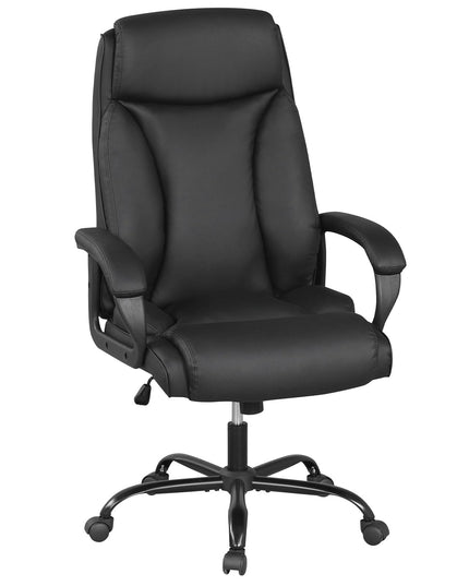 Chaise d'ordinateur pivotante à roulettes en cuir PVC Giantex (181 kg)