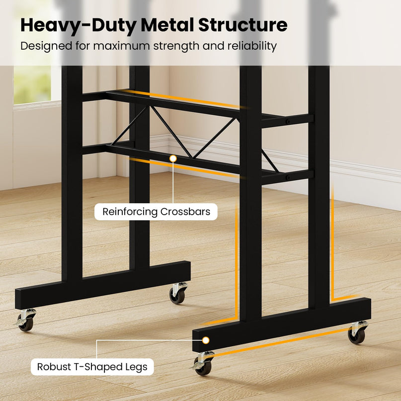 Giantex 31.5" Height Adjustable Mobile Small Standing Desk with Drawer & Wheels