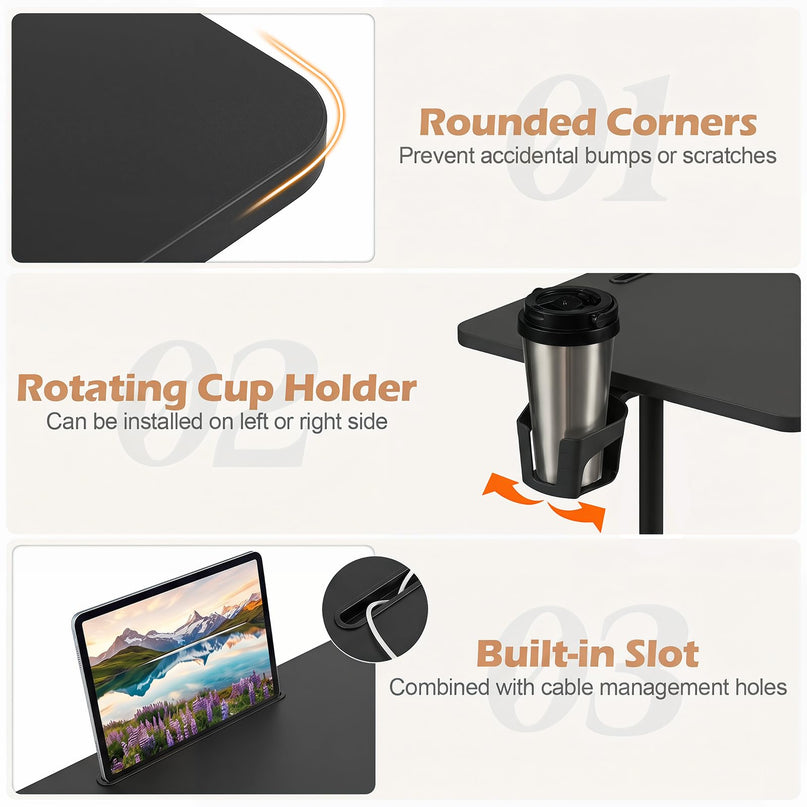 Giantex 31.5" Small Mobile Standing Desk with Storage Basket & Tablet Slot
