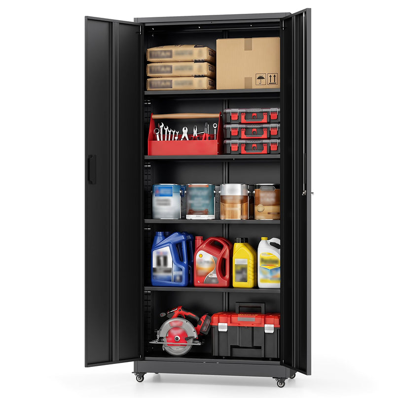 Giantex 73 Tall Metal Storage Cabinet for Garage and Office with 2 Locks & 2 Keys