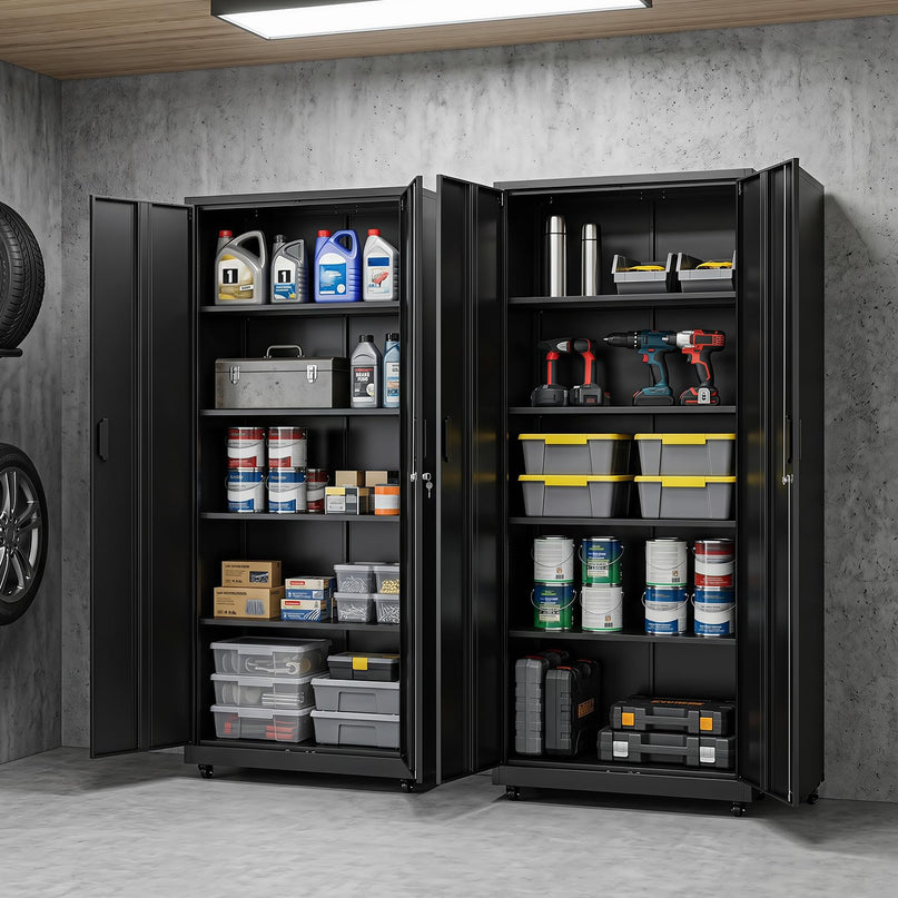 Giantex 73 Tall Metal Storage Cabinet for Garage and Office with 2 Locks & 2 Keys