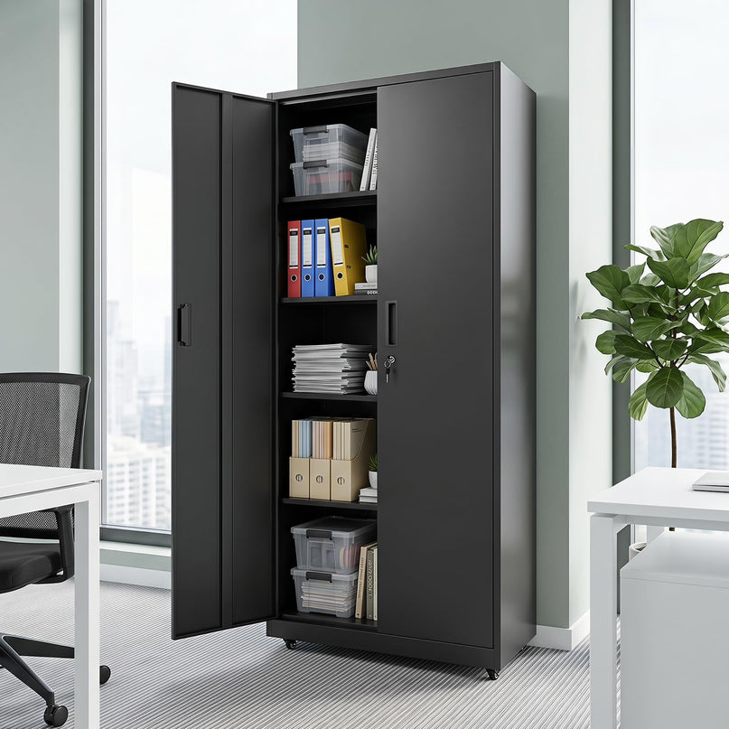 Giantex 73 Tall Metal Storage Cabinet for Garage and Office with 2 Locks & 2 Keys