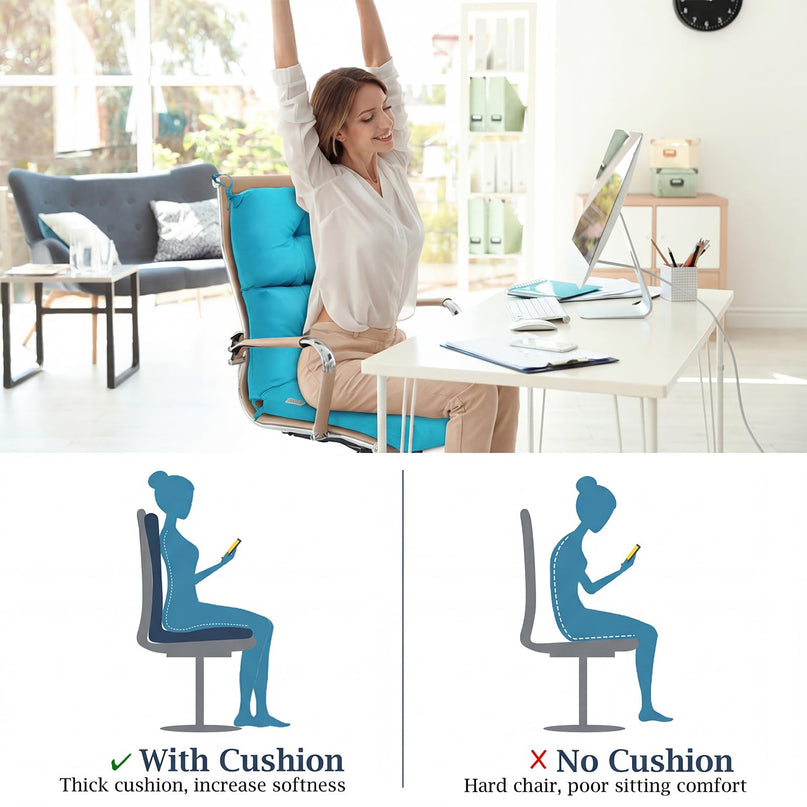 Giantex 4.5 Tufted Outdoor Patio Chair Cushion with 4 String Ties one and two pack