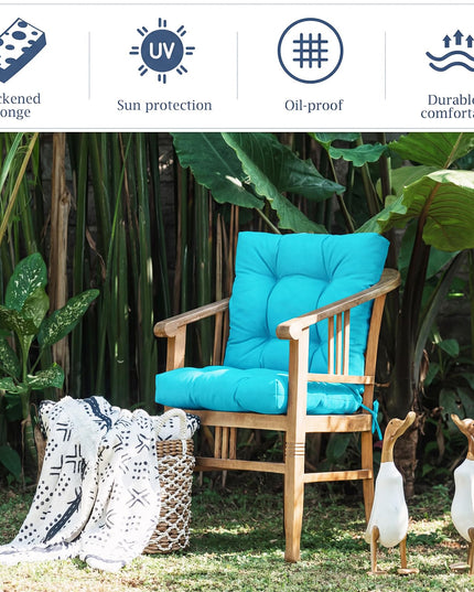 Giantex 4.5 Tufted Outdoor Patio Chair Cushion with 4 String Ties one and two pack