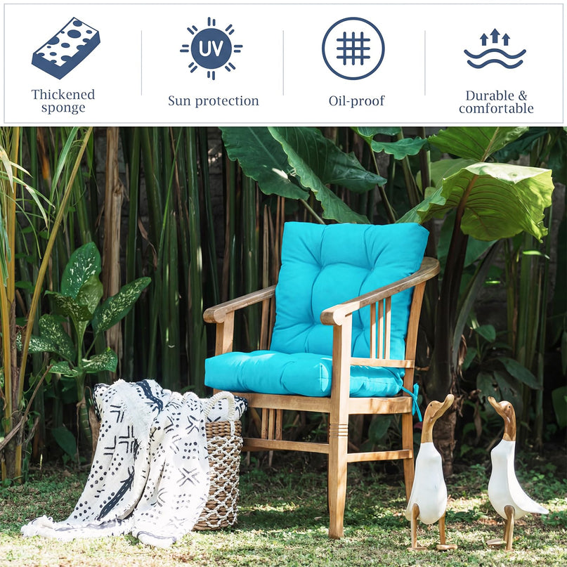 Giantex 4.5 Tufted Outdoor Patio Chair Cushion with 4 String Ties one and two pack