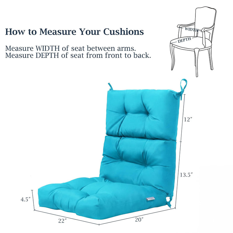 Giantex 4.5 Tufted Outdoor Patio Chair Cushion with 4 String Ties one and two pack
