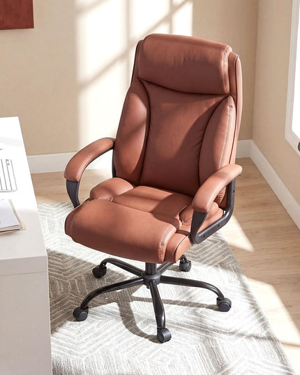 Chaise d'ordinateur pivotante à roulettes en cuir PVC Giantex (181 kg)