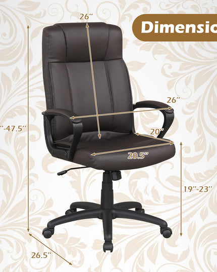 Giantex Faux Leather Office Chair Computer Desk Chair with Rocking Function
