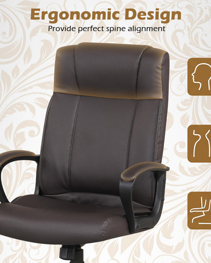 Giantex Faux Leather Office Chair Computer Desk Chair with Rocking Function
