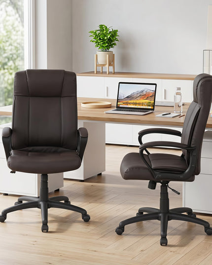 Giantex Faux Leather Office Chair Computer Desk Chair with Rocking Function