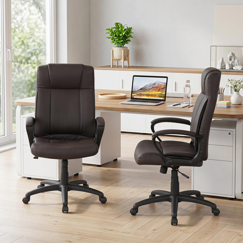 Giantex Faux Leather Office Chair Computer Desk Chair with Rocking Function