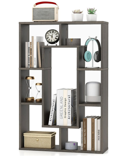 Giantex 7-Cube Bookcase White, Modern Freestanding Wooden Rectangular Bookshelf with Anti-Tipping Kits