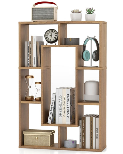 Giantex 7-Cube Bookcase White, Modern Freestanding Wooden Rectangular Bookshelf with Anti-Tipping Kits