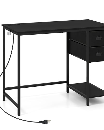 Giantex Computer Desk with Charging Station for Small Spaces