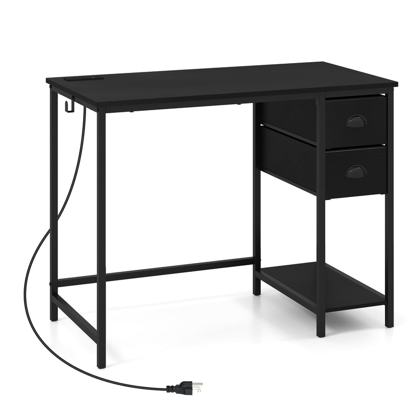 Giantex Computer Desk with Charging Station for Small Spaces