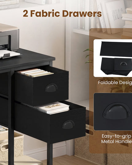 Giantex Computer Desk with Charging Station for Small Spaces