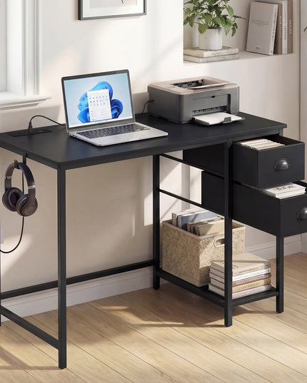 Giantex Computer Desk with Charging Station for Small Spaces